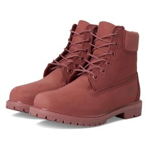 Timberland Waterproof Red Lace-Up Work Boots